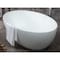 Alfi Brand 67" White Oval Solid Surface Smooth Resin Soaking Bathtub AB9941 - alternate 6